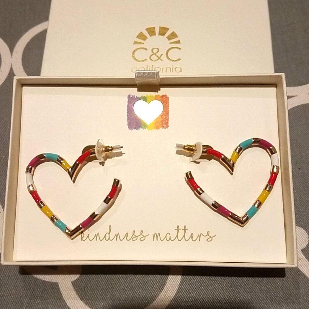 C&C Multi-Colored Heart Earrings